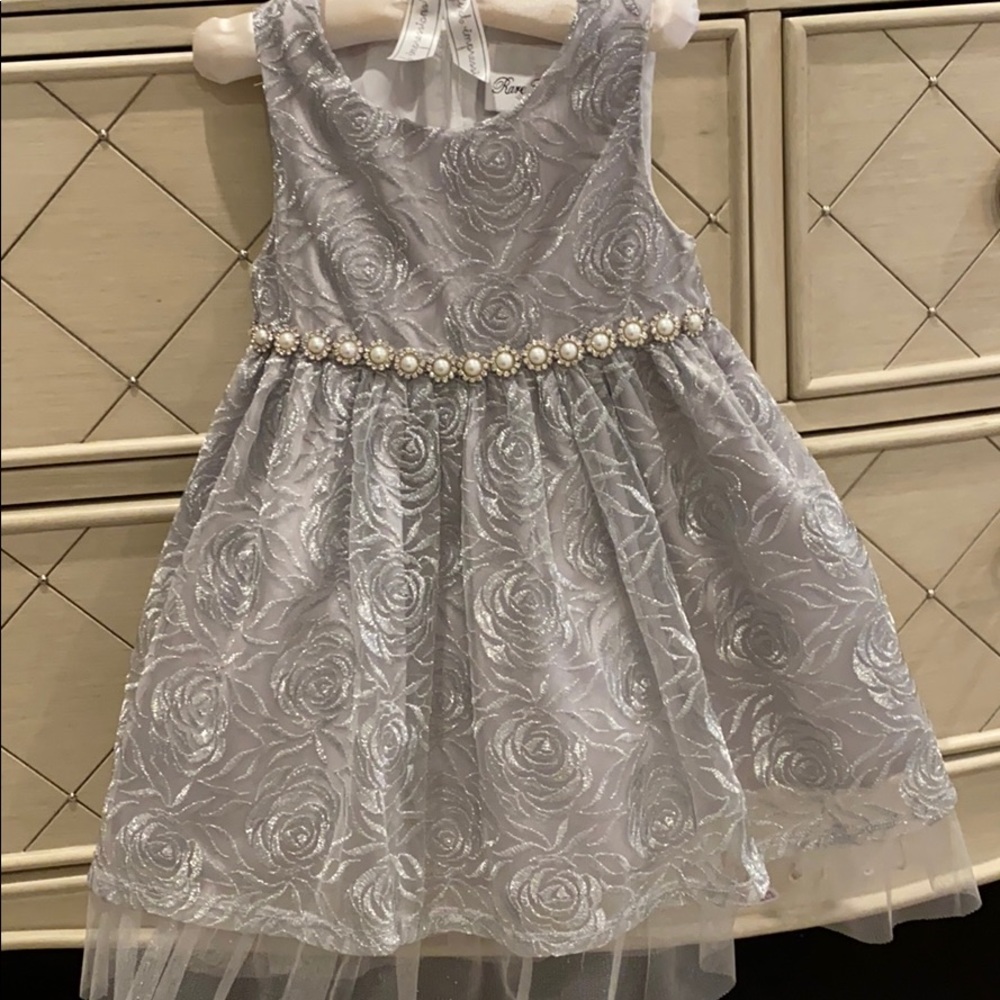 Rare Editions Silver Embellished Dress 2T/2